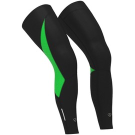 DHERA Men Cycling Legwarmers, Thermal Bike wear, Colour Green/Black, Size S Sports