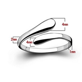 Women's 925 Sterling Silver Simple Open Adjustable Rings