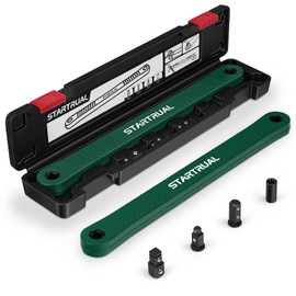 3/8 inch Offset Extension Wrench, Impact Ready Socket Wrench Universal Extender Tool with 1/2", 3/8", 1/4" Square Drive for Tight Spaces (Green)