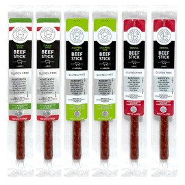 Good Fod Foods Meat Stick Variety Pack – Low FODMAP Snacks for a Healthy Gut, Zero Sugar Jerky Sticks, Keto Friendly, Gluten-Free Beef Sticks 1 Ounce (6 Pack)