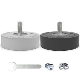 Magnetpro Paired Super Strong Rubber Coated Mounting Magnets Anti-Scratch Anti Corrosion, Magnetic Base Over 78LB Heavy Duty Size 2" *0.6" with 1/4"-20 Male Thread and Nut for Furniture, PTZ, Camera