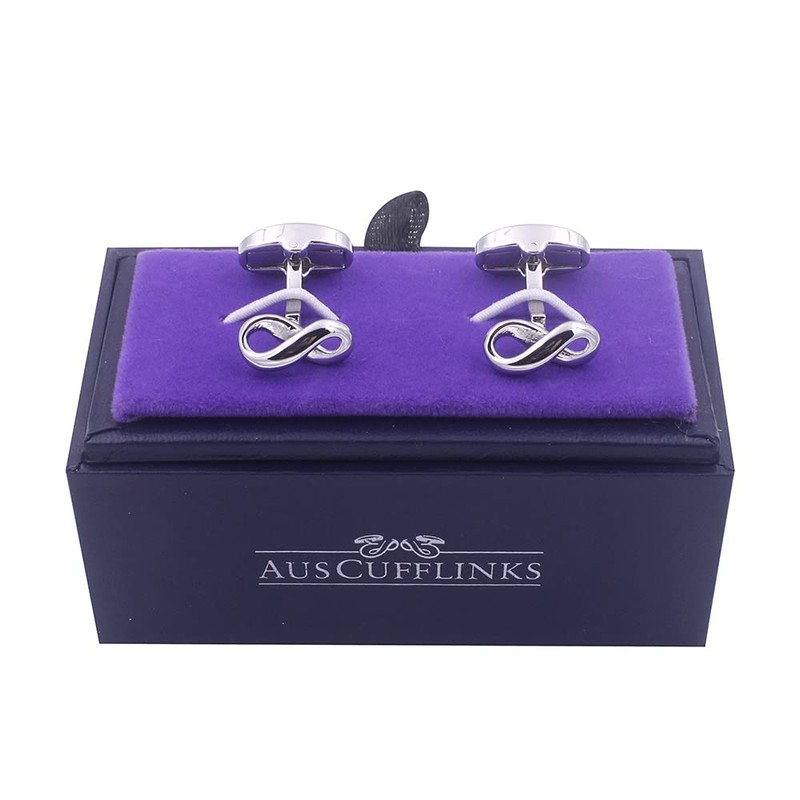Gemelos de plata infinita, regalo de marido para hombre, regalo