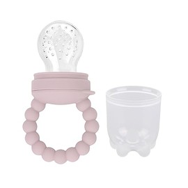 Alimentador para chupetes de frutas, mordedor para bebés, alimentador de alimentos, chupete, alimentador de frutas, alimentador de frutas, chupetes, juguetes para aliviar la dentición, para bebés y niños (rosa claro)