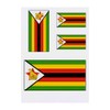 4 x 'Zimbabwe Flag' Temporary Tattoos - Water Resistant, Skin-Safe,
