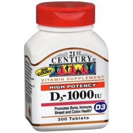 21st Century D3 25 mcg (1000 IU) Tablets 300 EA