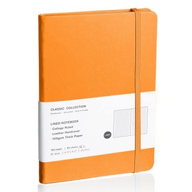 EMOMAS Lined Journal Notebook, (Orange), 160 Pages, Medium 5.7 inches x 8 inches - 100 gsm Thick Paper, Hardcover