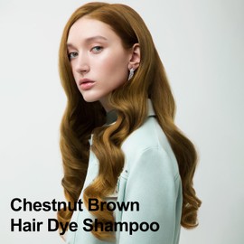 Argan Oil Chestnut Brown Hair Dye & Shampoo - 16.9 Fl Oz, 3 in 1 Easy To Use Semi-Permanent Hair Color