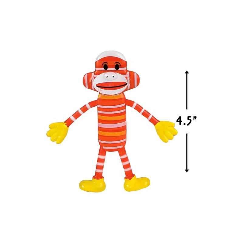 Rhode Island Novelty Bendable Sock Monkey 12-Pack (Assorted Colors)