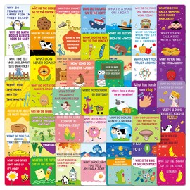 Lunch Box Jokes for Kids - 60 Pcs Cute Inspirational and Motivational Notes Cards for Children, Jokes and Puns Boys & Girls Lunchbox