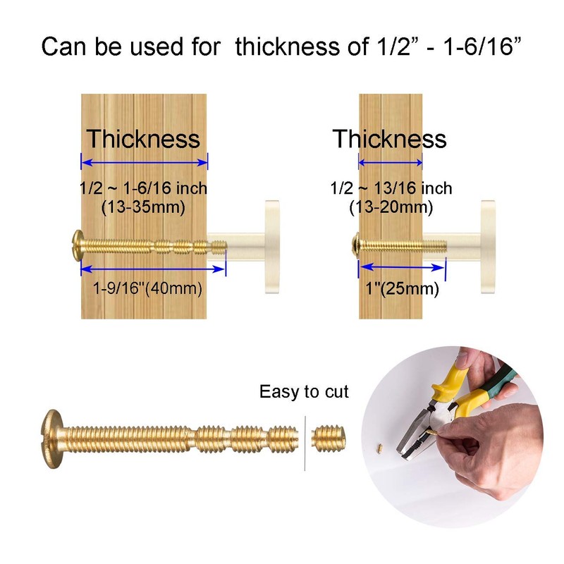 QogriSun 10-Pack Solid Brass Hexagon Cabinet Knobs, 1-1/10-Inch Diameter, Gold