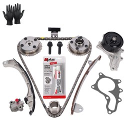 MPLUS Engine Timing Chain Kit & Water Pump fits For Toyota 2010-2011 Camry 2.5L, 2009-2011 Highlander 2.7L, 2009-2012 RAV4 2.5L, 2011-2012 Sienna 2.7L, 2009-2012 Venza 2.7L, For Scion 2011 tC 2.7L