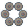 Qilmy Mandala Round Placemats Non-Slip Washable Polyester Table Mats Set
