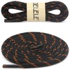 DELELE 2 Pair Thick Round Climbing Shoelaces Black Orange Dots