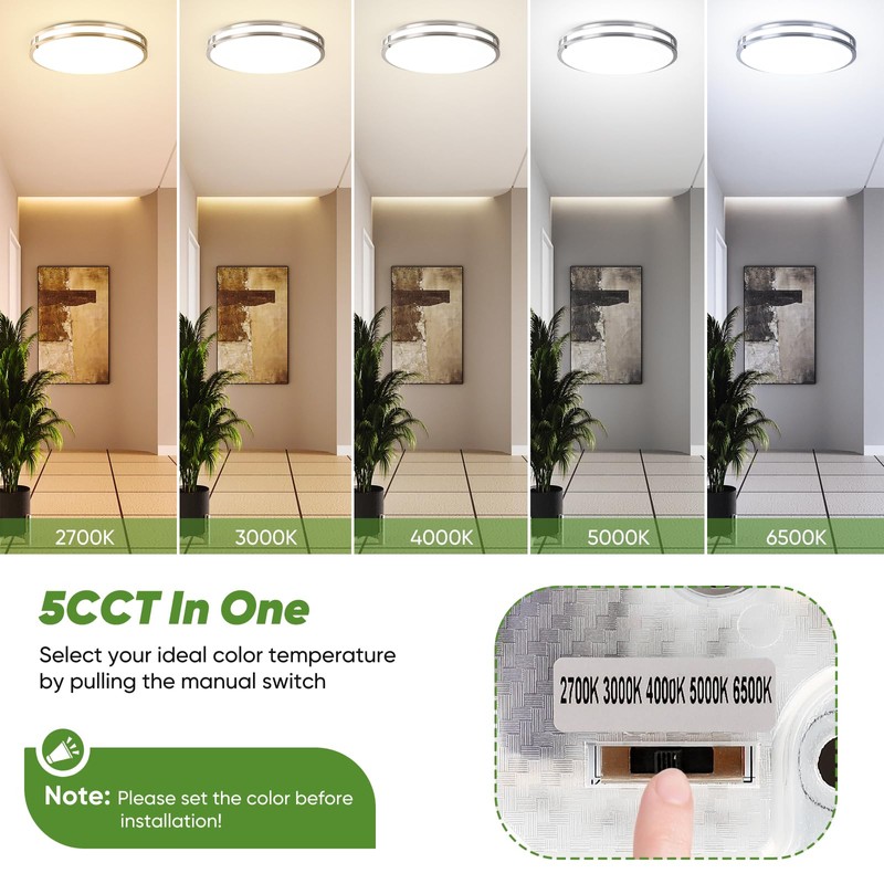 TOBUSA 18inch LED Flush Mount Ceiling Light, 50W 5600lm Bright
