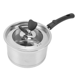 Stainless Steel Milk Pan Butter Warmer, Butter Coffee Warmer with Handle, Mini Metal Butter Melting Pot with Lid for Heating Milk Melting Butter, Fast Heating and Flat Bottom