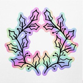 Holographic Decal Stickers of Mistletoe Premium Waterproof Vinyl Decal Stickers for Laptop Phone Accessory Helmet Car Window Mug Tuber Cup Door Wall Decoration ANDVER30c529aHO