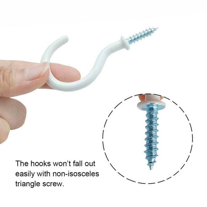 Kioiner Screw Hook Set, 70 Pieces Ceiling Hooks, 6 Sizes