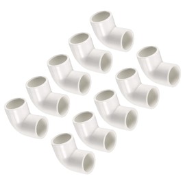 QUARKZMAN 20 mm Slip PVC Pipe Connector x 10 Pieces 90 Degree Elbow Coupling Pipe Fittings for Buildings Irrigation Installation White