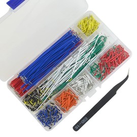 BGTXINGI 560 Pieces 14 Types 2.54mm Jumper Wire Kit Breadboard PCB Jumper Wire PVC Soldering Double End Tin Connection Cable (PCB Jump Board Cable Wire Set) with Tweezers
