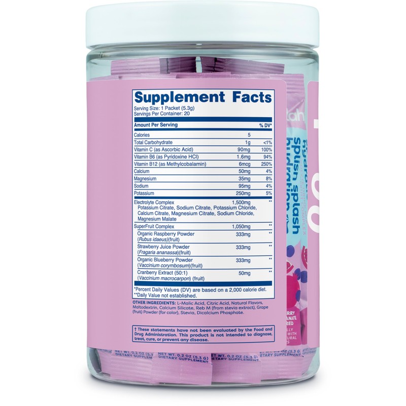 Wellah Splish Splash Hydration (Blueberry Pomegranate) 20 Stick Packs -