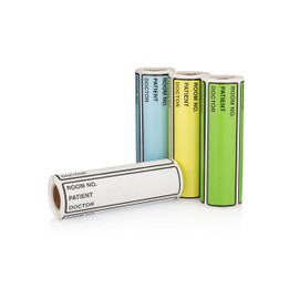 Carstens Patient I.D. Adhesive Medical Chart Labels for 1.5” – 4” Ring Binder Spines – Pre-Printed Sticker Labels (Room No. / Patient/Doctor), 5 3/8” x 1 3/8”, Roll of 200, Multicolored, 4 Pack
