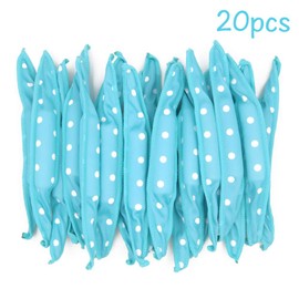 20pcs Foam Hair Rollers Flexible Blue Dots Hair Styling Tools Soft Night Sleep Sponge Curlers with Hair Net for Women Girls Gift
