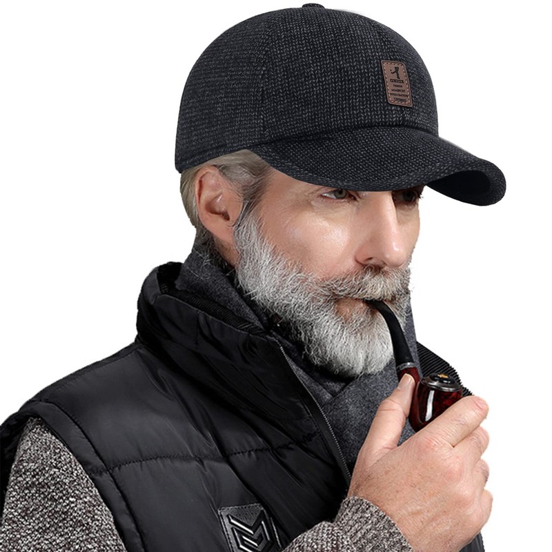 Winter for Men Outdoor Hat, Adjustable Warm Sport Golf Baseball