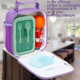 FlowFly Kids Lunch Box Insulated Soft Bag Mini Cooler Back to School Thermal Meal Tote Kit for Girls, Boys (Scale)