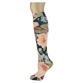 Knee High Trouser Socks w/Colorful Printed Patterns - Made in USA by Sox Trot (3 Feminine)