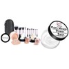 16pc Starter Kit with 10 Brushes Set (Light Tan) Mineral Makeup Bare Face Loose Powder Includes Matte Foundation, Veil Primer, Blush, Bronzer, Translucent Finishing Setting Powder SPF 30 Travel Size w