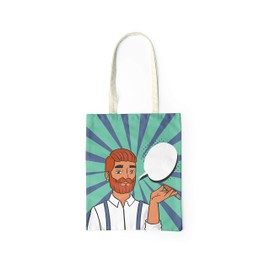 Le Jardin du Lin Pop Art Style Printed Shopping Bag, Reusable, Cotton Bag, Environmentally Friendly, Foldable, Fabric Bag with Long Handles, Size: 34 x 40 cm, Made in Turkey