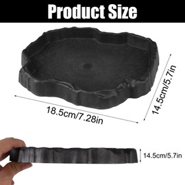 Reptile Water Bowl Resin Rocks, 18 x 14 x 2 cm Water Bowl Terrarium, Reptile Feeding Station, Reptile Water Tray Feeding Bowl, Reptile Feeding Bowl for Lizards, Geckos, Chameleons, Spiders