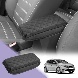 LUWU Car Armrest Pad for Dacia Sandero 3/Stepway 3/Dacia Jogger 2021-2024 2025 (Models with Armrests) Centre Console Armrest Cover Leather Auto Protection Cover Dacia Duster 2024 Accessories
