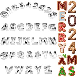 FillTouch 35 Pcs 3 Inch Large Size Alphabet & Number Sandwich Cookie Cutters Sets Funny Metal Baking Tool Stainless Steel Letters Biscuits Mold Home Party Supplies