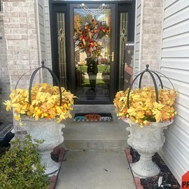 YOHSNOR Set of 2 Metal Garden Trellis Obelisks - Durable Black Powder Coated Round Climbing Frames for Plants - Ideal Decorative Support for Flowers & Vines - Ideal for Indoor & Outdoor Gardens