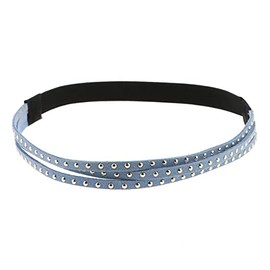 Blue and Silver Women's Hair Band - Suede Plain Hair Band - Thin Elastic Headband One Size - Vintage Headband Original Look Boho Bohemian Hippie Chic
