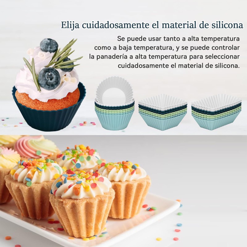 24PCS Copas Reutilizables para Hornear,Forros de Silicona de Grado Alimenticio