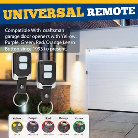 3 Garage Door Opener Remote, for liftmaster Craftsman Chamberlain Garage Door Opener Remote Universal, Work with Yellow Purple Red Orange Green Learn Button, 893max 893lm 890max 891lm