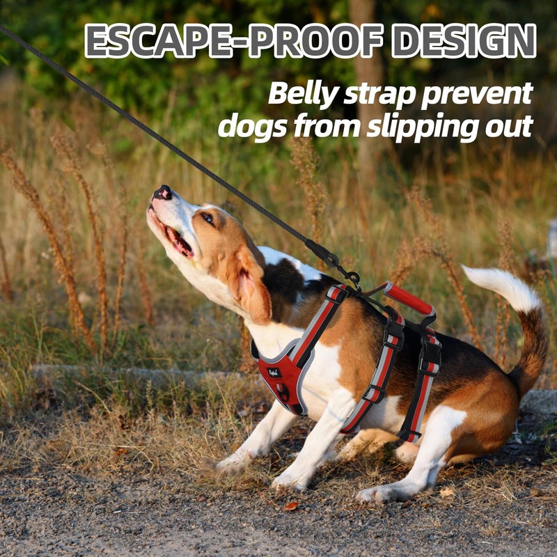 PUPTECK Escape Proof Dog Harness with Padded Handle, No Pull