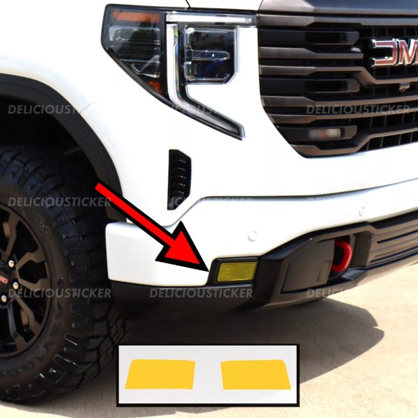 Deliciousticker For 2022-2025 GMC Sierra 1500 YELLOW Fog Light Vinyl