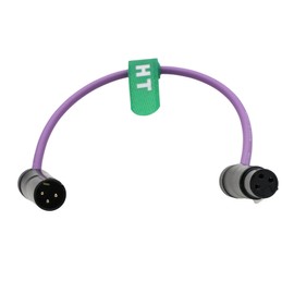 HangTon Audio Cable for Recorder Mixer Microphone Speaker Sound Devices Mixpre 10 II Zoom F8n Zaxcom Sony Canon Camera, XLR 3 Pin Male to Female Low Profile Right Angle Purple 30 cm
