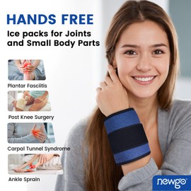NEWGO 2 Reusable Hot and Cold Ice Packs for Injuries, Joint Pain, Gel Wraps - Adjustable & Flexible for Knees, Back, Shoulders, Arms and Legs