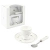 White & Silver Fine China 'First Communion' Egg Cup, Plate