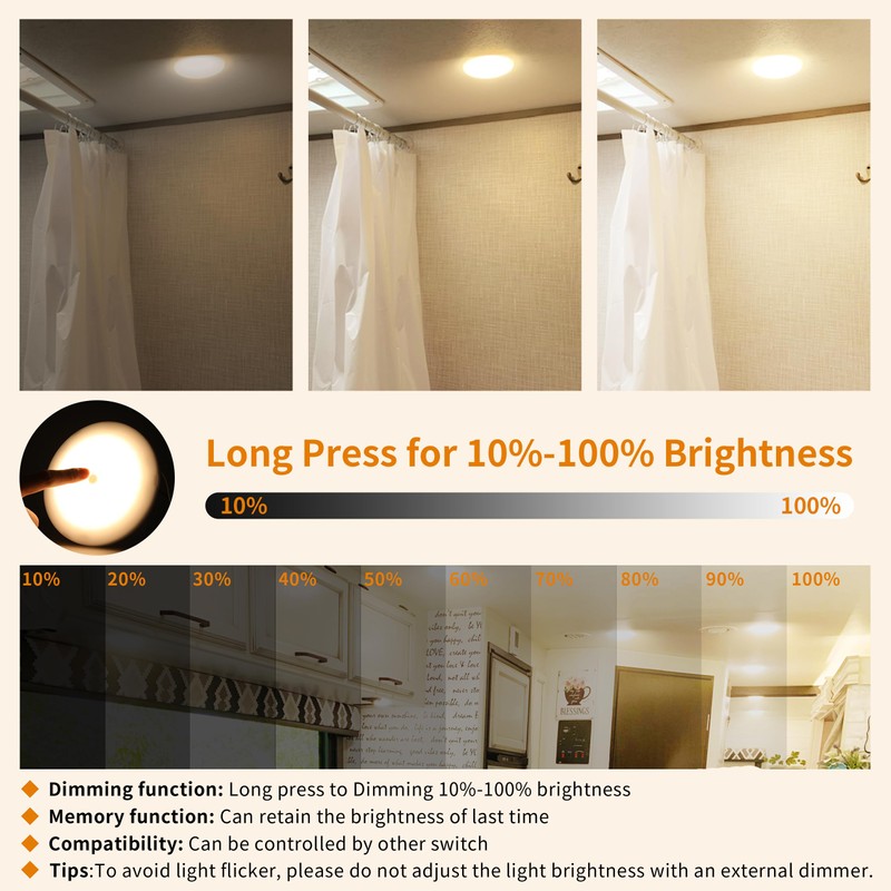 RVZONE RV Lights Interior, 5 Inch RV LED Ceiling Puck