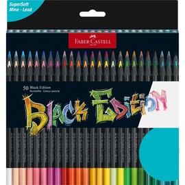 Faber-Castell Black Edition Colored Pencils, Classic 1 Count (Pack of 50)