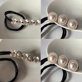 4Pcs Womens Hair Bun Maker with Flower and Pearl Hair Curler Deft Easy Bun Twist French Hairstyle Shaper Twist Hair Tool Hair Accessories