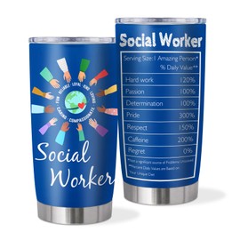 Coolertaste Social Worker Gifts for Women Men, Social Worker Gifts for Office Decor 20oz Tumbler Mug, Appreciation Gifts for Social Works Practitioner, Birthday Graduation Gift Ideas for BSW MSW DSW
