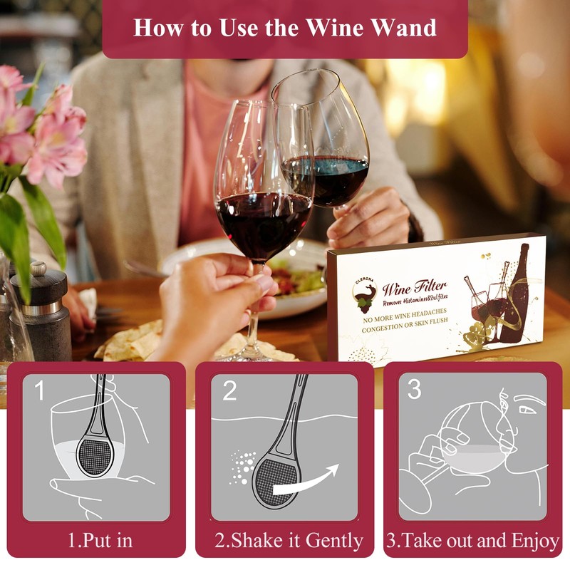 Clerona Wine Wand Wine Filters, the Wand Wine Purifier, Sulfite