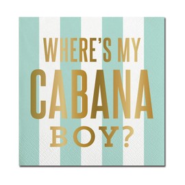 Creative Brands Slant Collections-20-Count Paper Beverage/Cocktail Napkins, 5 x 5-Inch, Cabana Boy