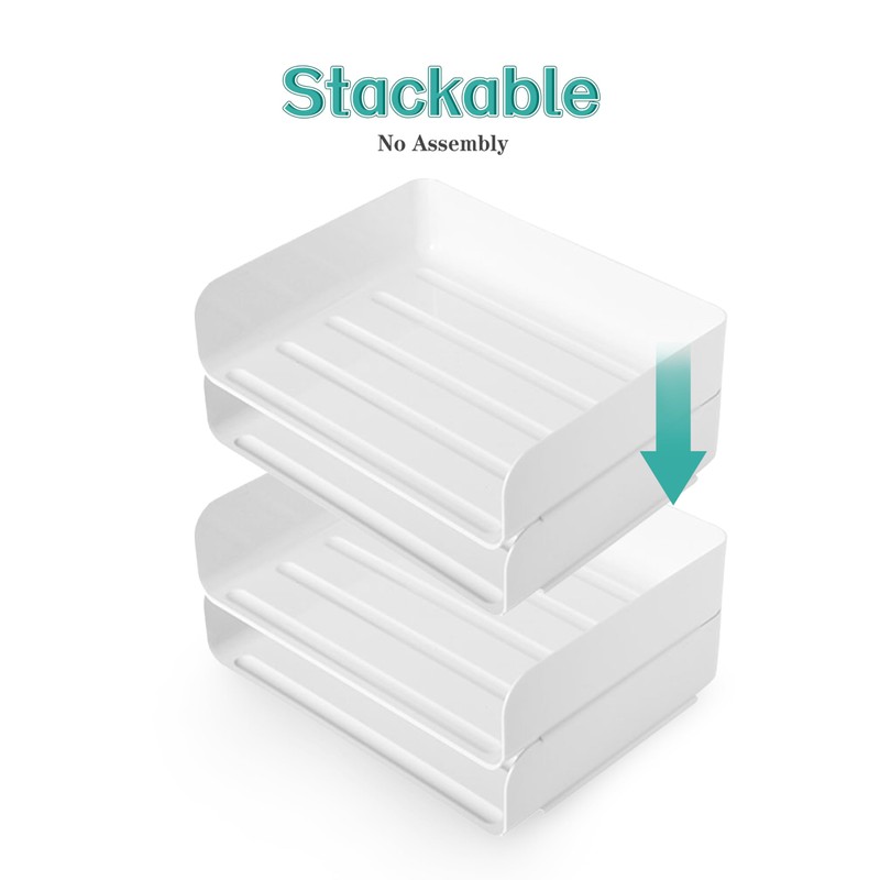 4 Tiers Stackable A4 Paper Trays, Office Desk File Holder,
